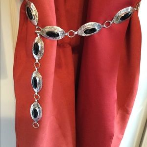 Black  Onyx Sterling Concho Belt Half Price Sale